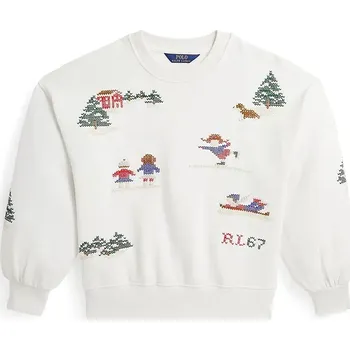 Chlapecká mikina Dětská bavlněná mikina Polo Ralph Lauren 313952129001 béžová 08X, vel. 130-134