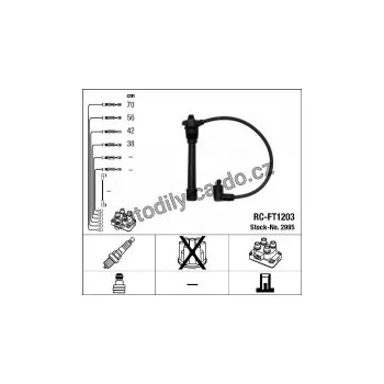 Zapalovací kabel Sada kabelů pro zapalování NGK RC-FT1203 - FIAT