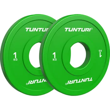 Olympijský kotouč TUNTURI Frakční 1 kg zelený - pár