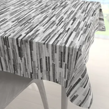 ubrus Dekorační čtvercový ubrus Leona LN-175 Šedo-černé proužky 60x60 cm