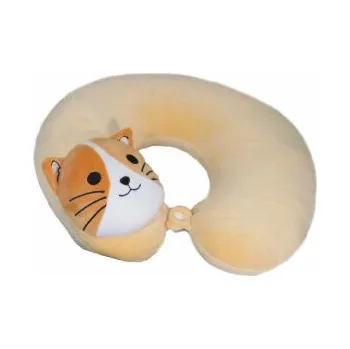 plyšák Záhlavník kočka hnědá – 28×35 cm