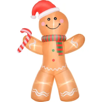 Karimatka HOMCOM Nafukovací perníček 170x65x240 cm | hnědý