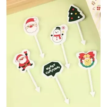 Party dekorace Napichovátka - VÁNOCE - 6 ks - SANTA CLAUS (Značka: JETTING)