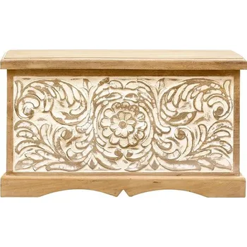 Truhla LAKŠMI - indickynabytek Sita 90 × 45 × 45 z indického masivu mango - Mango SITA: bílá / přírodní man