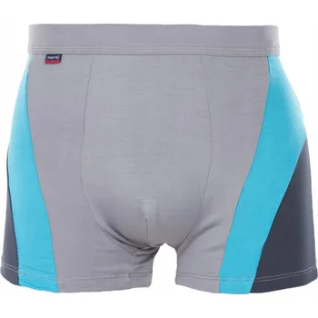 Boxerky SLIPY KLASICKÉ PŘILÉHAVÉ BOXERKY MORAJ VISKÓZA BAMBUSOVÁ PRUHY GREY M