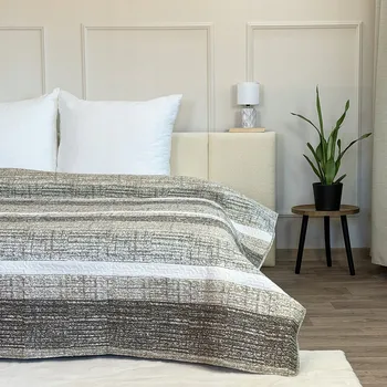 Přehoz na lůžko Přehoz na postel Euromat polyester 220 cm x 240 cm béžový