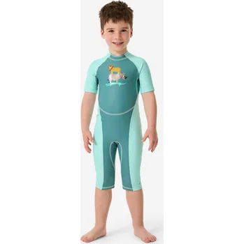 Potápěčské vybavení DECATHLON Kombinéza s UV ochranou pro nejmenší Kloupi zelená s potiskem 3 ROKY MODRÁ|ZELENÁ