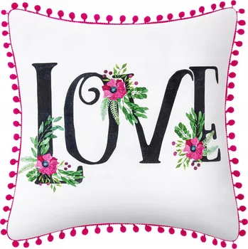 Povlak na dekorativní polštářek Bílý dekorativní povlak na polštář 45x45 love