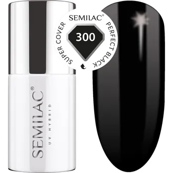 Lak na nehty Semilac 300 Perfect Black Hybridní lak na nehty 7ml