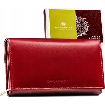 Peterson peněženka z pravé kůže červená - dámská