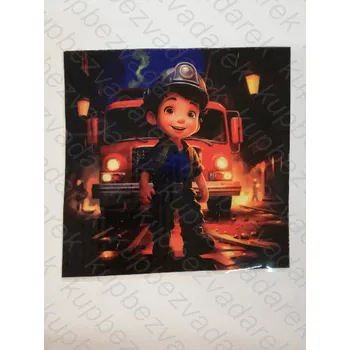 Nažehlovací obrázek na folii - hasič č.3 - 14,5 x 15 cm