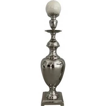 Svícen SVÍCEN KOVOVÝ STŘÍBRNÝ VELKÝ SVÍCEN DEKORACE