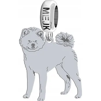 Přívěsek Modulární stříbrný přívěsek Akita Japońska 925 Žena Dárek DEDIKACE