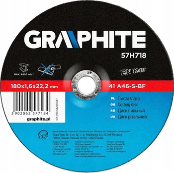 Řezný kotouč Řezný kotouč na kov Graphite 180 x 1,6 x 22 mm