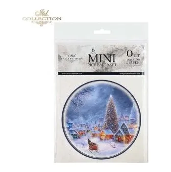 Umělecký papír Rýžový papír 15x15 cm - Vánoce - 6 ks mini set