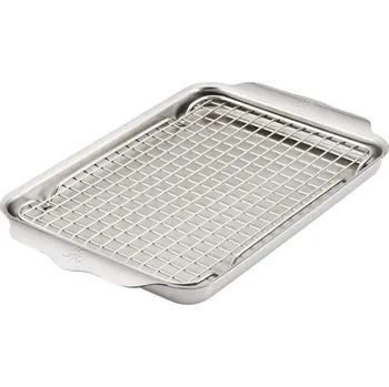 Plech na pečení Plech na pečení OVENBOND 30 x 22 cm, s chladicí mřížkou, stříbrná, nerezová ocel, Hestan