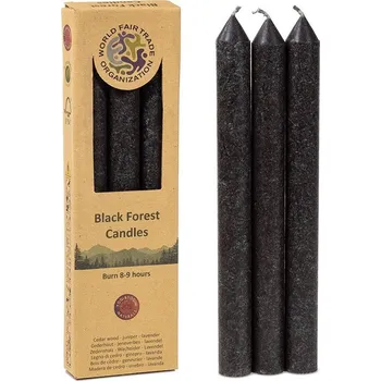 Svíčka Yogi & Yogini Naturals Vonná svíčka Vysoká černá Černý les 3 ks, 21 x 2,2 cm