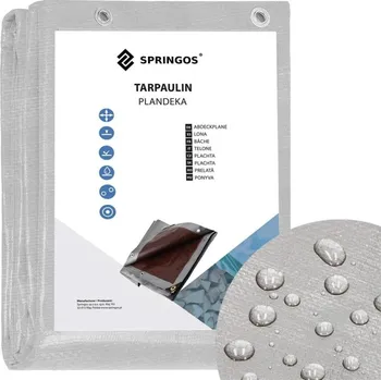 Krycí plachta Krycí plachta s oky 6x4m, 130g SPRINGOS GA2183 šedá