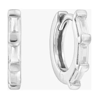 Náušnice Baguette Silver Hoop náušnice