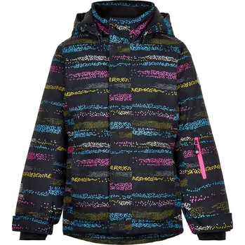 Dívčí lyžařská bunda COLOR KIDS-Ski jacket AOP, AF 10.000, phantom Černá 122