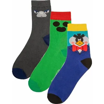 Pánské ponožky Cinereplicas Ponožky Brawl Stars - Spike, Crow & Mr. P 35/45 (3 páry) Vícebarevná 35/45