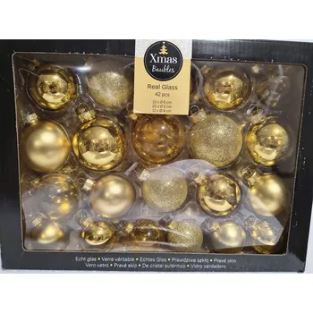 Vánoční dekorace Zdobená Vánoční Koule , hladká Vánoční Koule vánoční koule 6 cm, 42 ks