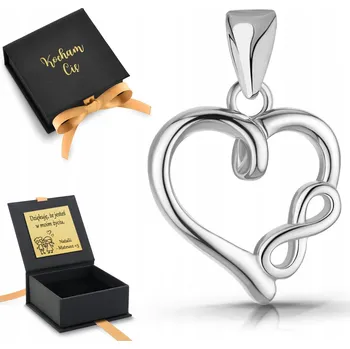 Přívěsek Stříbrný přívěsek na řetízek srdce a znak nekonečna 925 infiniti