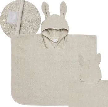 Osuška/pono s kapucí Jollein Rabbit, béžová