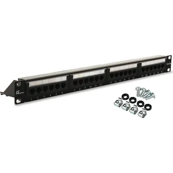 Patch panel PATCH PANEL UTP CAT.5E 24 PORTŮ PGF-5EUTP24-B4 GETFORT