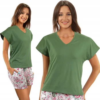 Dámské noční prádlo Sesto Senso dámské pyžamo bavlna zelené, velikost L