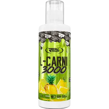 Spalovač tuku Víceúčelová tekutina Real Pharm L-Carnitine 3000mg 500ml Ananasová příchuť 500 ml 500 g 1 ks