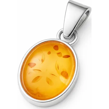 Přívěsek Stříbrný přívěsek jantar medový