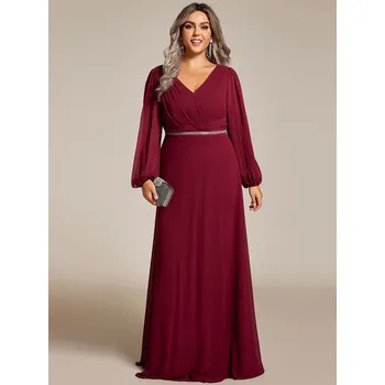 Dámské šaty Ever Pretty šaty na ples bordo 1981 *Velikost: 4XL / 48 / 16 / 20