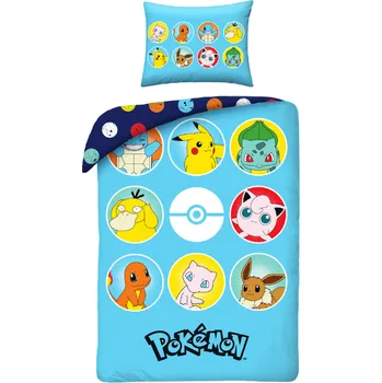 Povlečení Halantex Povlečení z mikrovlákna 140x200 + 70x90 cm - Pokémon "Pokeball"