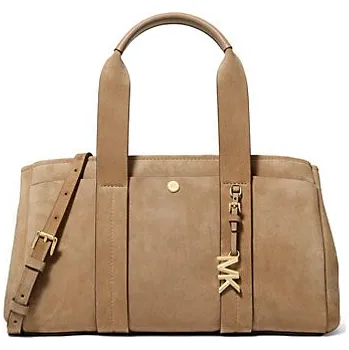 Michael Kors Romee kožená semišová kabelka střední hnědá husk + doprava zdarma