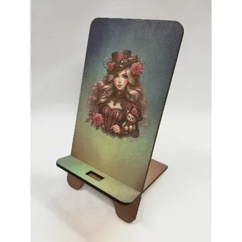 Stojan na telefon - Dáma s kloboukem č.2