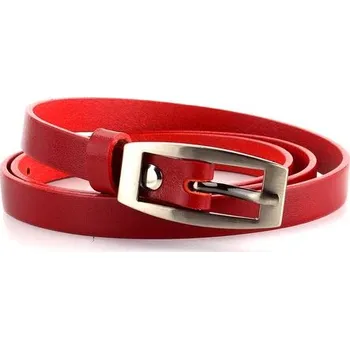 Opasek Dámský kožený opasek úzký červený 15-2-93 - 80 | P686082