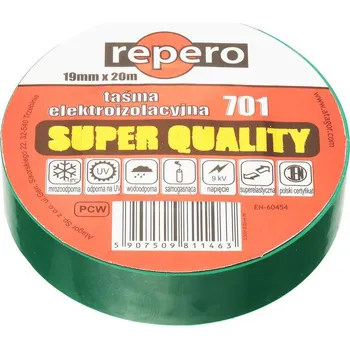 Izolační páska IZOLAČNÍ PÁSKA REPERO 701 ZELENÁ 19MMX20M