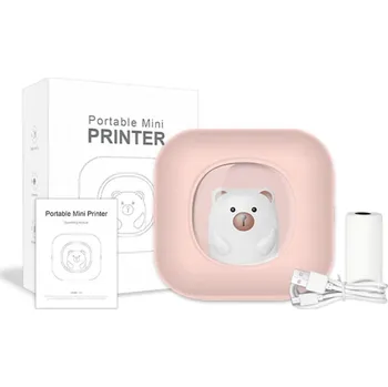 Tiskárna štítků TP X7-BT mini termotiskárna, bluetooth, růžová + startovací sada papírů