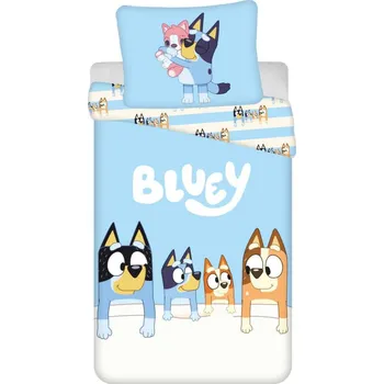 Povlečení Aymax Dětské bavlněné povlečení BLUEY modré 140x200
