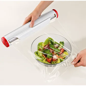 Dóza na potraviny 2 zásobníky na fólii bílá Délka 34 cm, průměr 5,5 cm