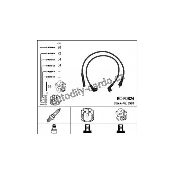Zapalovací kabel Sada kabelů pro zapalování NGK RC-FD824 - FORD