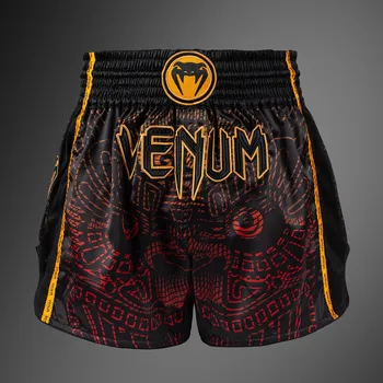 Oblečení pro bojové sporty Venum Europe Muay Thai šortky Venum Quetzal Fury - Black/Fury Red/ Tangerine Velikost: XL