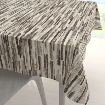 ubrus Dekorační čtvercový ubrus Leona LN-176 Hnědo-béžové proužky 40x40 cm