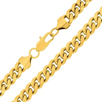 Šperk Pánský řetízek Curb Pancr z chirurgické oceli pozlacený - 9 mm varianta 45cm RRCN0133GP-45 cm