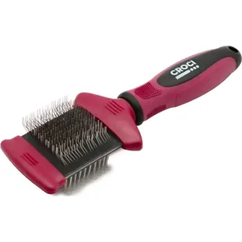 Kosmetika pro psa Kartáč Flexi oboustranný vínový L Croci