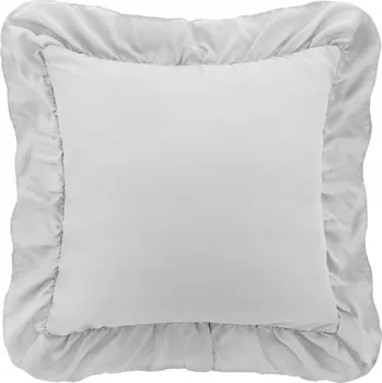 Povlečení DEKORAČNÍ POVLEČENÍ NA POLŠTÁŘ STŘÍBRNÉ ŠEDÉ 40x40 CM S VOLÁNKEM RUFFY