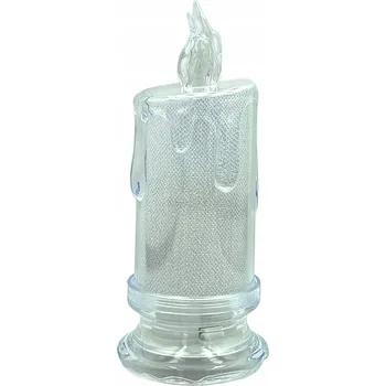 Svíčka LED svíčka v obalu imitujícím sklo 15 cm, baterie součástí balení