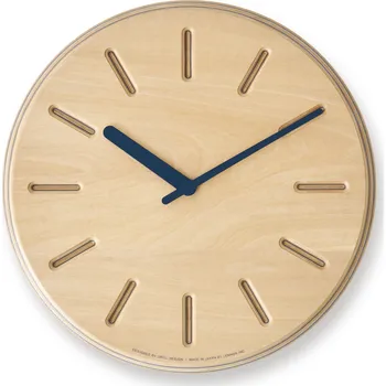 Hodiny Lemnos, Nástěnné hodiny Paper Wood Line modré ručičky 29 cm - Formadore