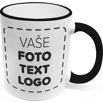 Hrneček s vlastním potiskem 300 ml černý lem a ouško – Od Máry Můžete zakoupit i bez potisku